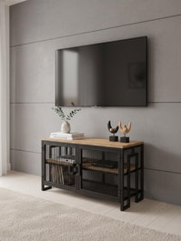 Hanah Home Soporte para TV Zent Pino Atlántico y Negro
